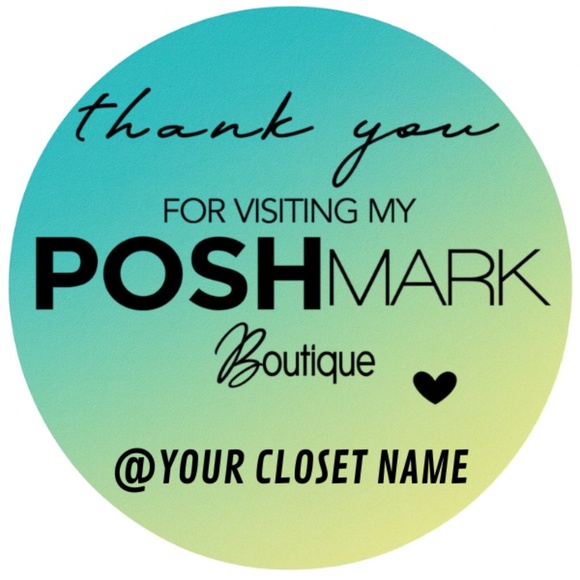 Custom Poshmark Closet Stickers | 2 Inch Round Thank You Labels – STICKERS NEW - Picture 9 of 16